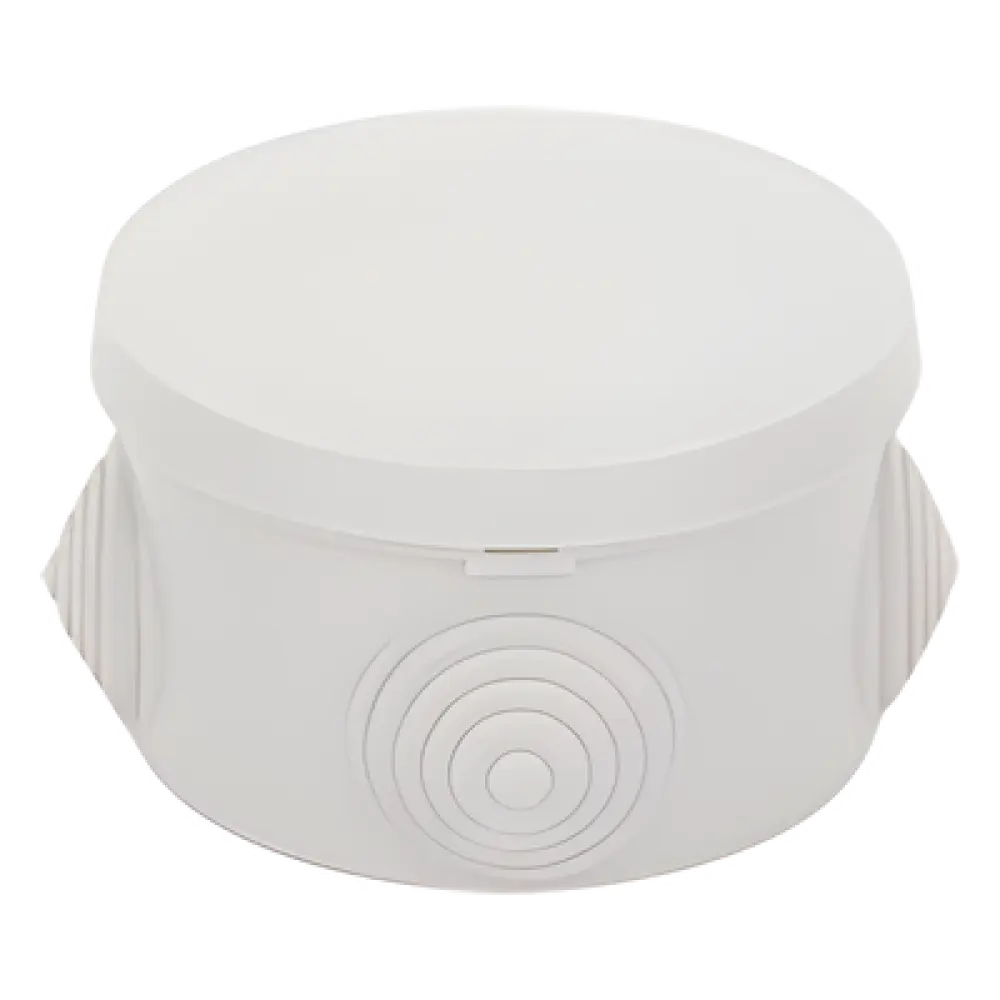 Caja de Derivación Circular / 4 Glándulas de Goma Ajustables / IP55 / -40 a 120°C / 70 mm Diámetro x 48 mm Alto