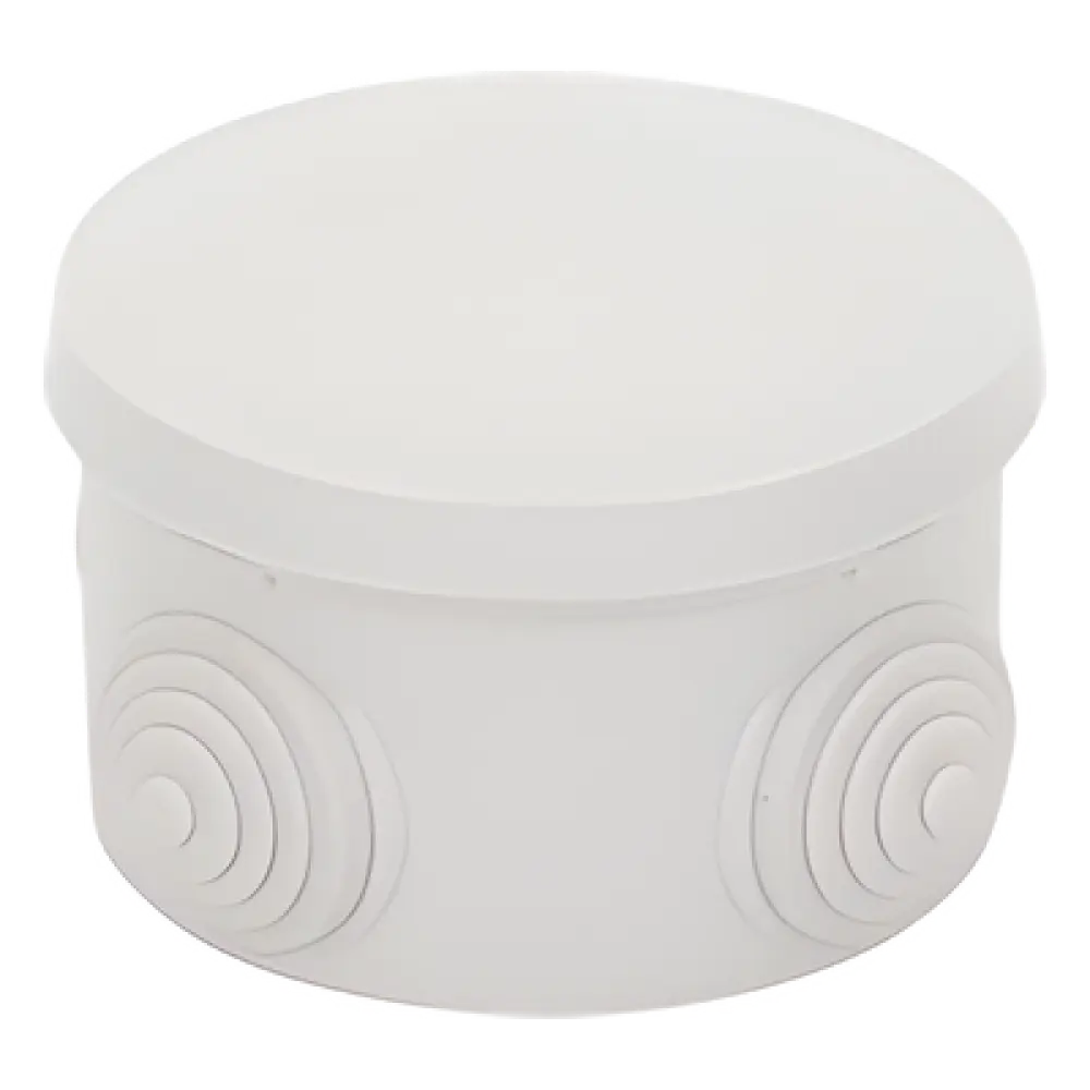 Caja de Derivación Circular / 4 Glándulas de Goma Ajustables / IP55 / -40 a 120°C / 70 mm Diámetro x 48 mm Alto