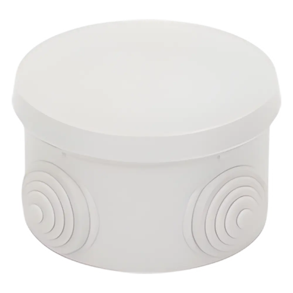 Caja de Derivación Circular / 4 Glándulas de Goma Ajustables / IP55 / -40 a 120°C / 70 mm Diámetro x 48 mm Alto