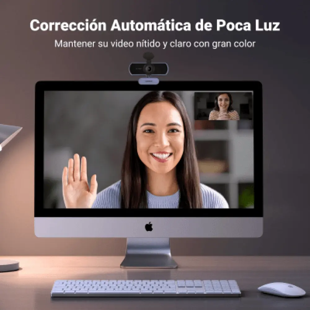 Cámara Web USB / Full HD 1080p 30 FPS / Campo de Visión 85° / Micrófonos Duales Omnidireccionales / Enfoque Fijo / Cable 2 m (6.6 ft) / Plug-and-Play