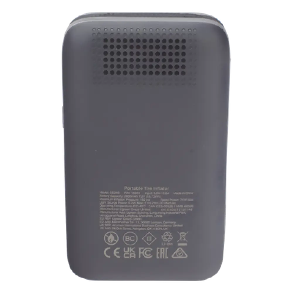 Inflador de Neumáticos Portátil / 150 PSI / Flujo 15 L/min / Batería 5000 mAh / Luz LED de Emergencia