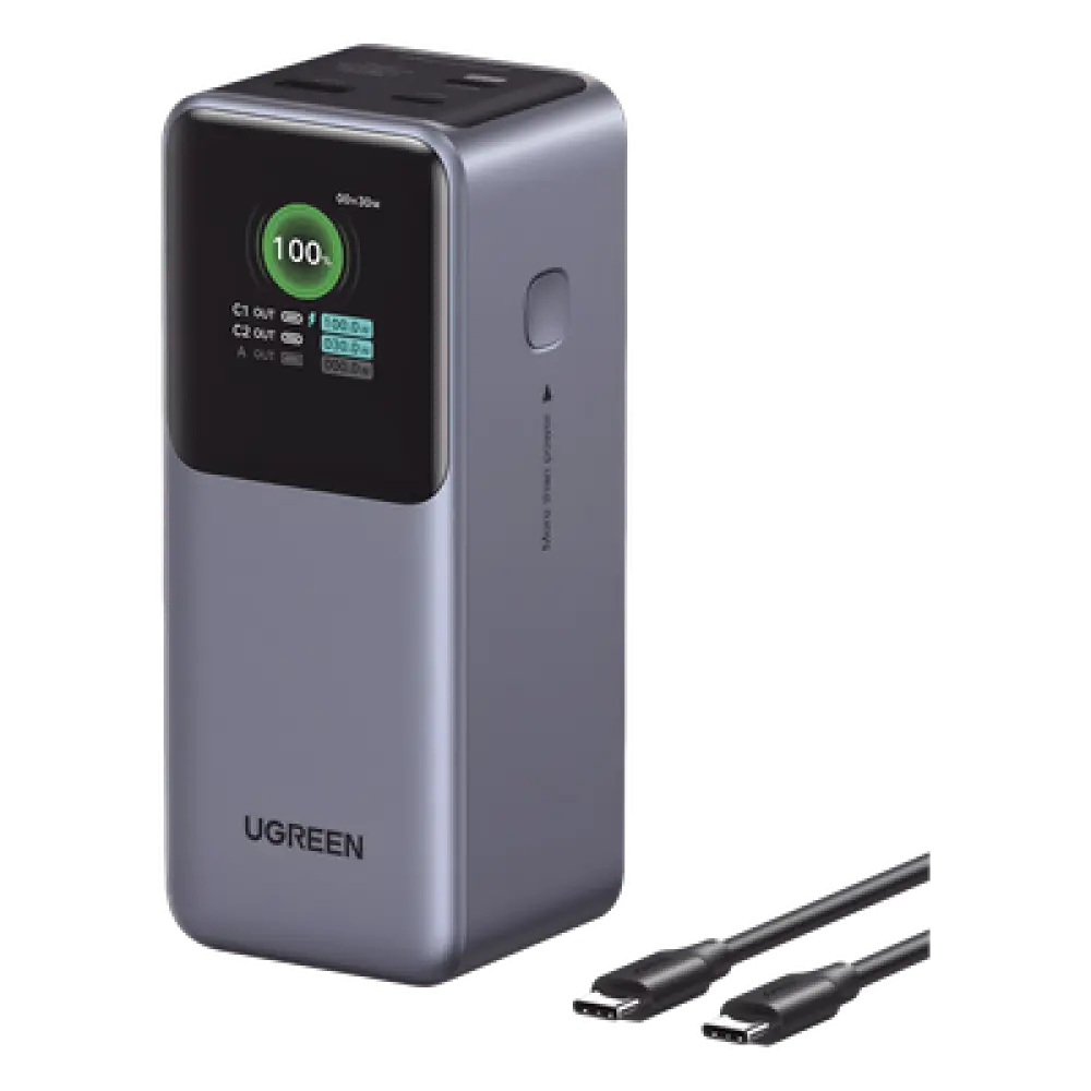 Power Bank / 20000mAh / 130W Max / 3 Salidas / PD 3.0 / QC3.0 / Pantalla TFT / Carcasa Ignífuga