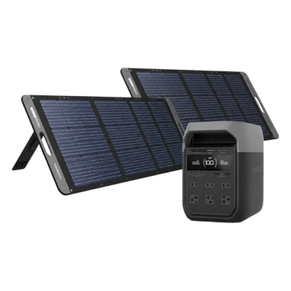 Kit de Energía Portátil / Batería LiFePO4 1024 Wh / Salida AC 1800W / Panel Solar 200W / Tecnología X-Boost 2600W / UPS Ultrarrápido