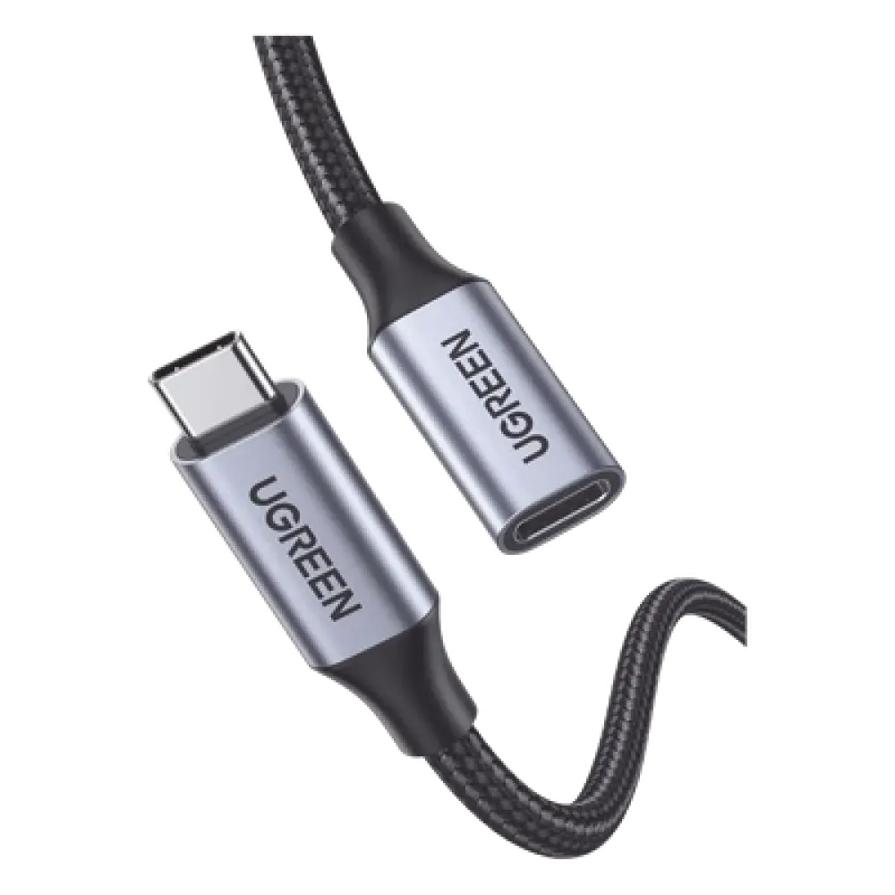 Cable Extensor USB-C Macho a Hembra / USB 3.1 Gen 2 / 10 Gbps / Carga 100W / Thunderbolt 3 Compatible / 1 m (3.3 ft) / Nylon Trenzado / Aluminio