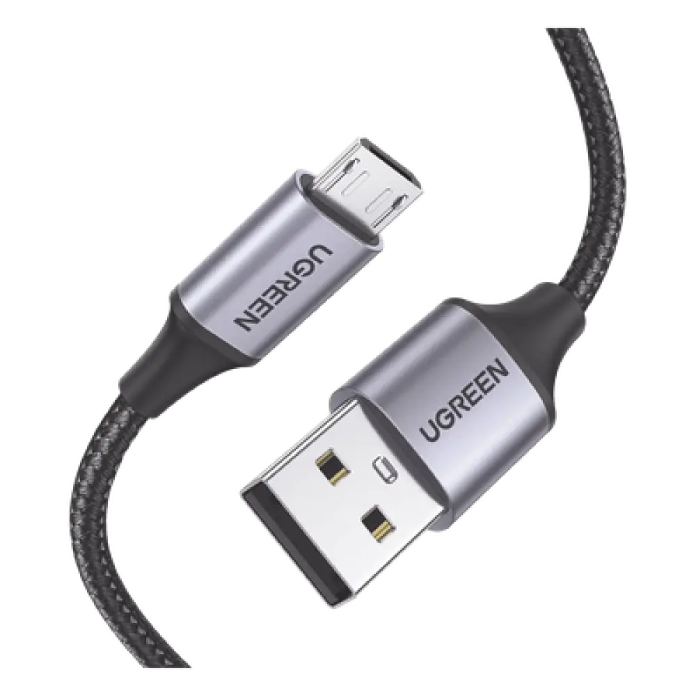Cable USB-A a Micro USB / 1 Metro (3.28 Pies) / Carga Rápida 18W / QC 3.0/2.0 / Transferencia 480 Mbps / Nylon Trenzado / Aluminio