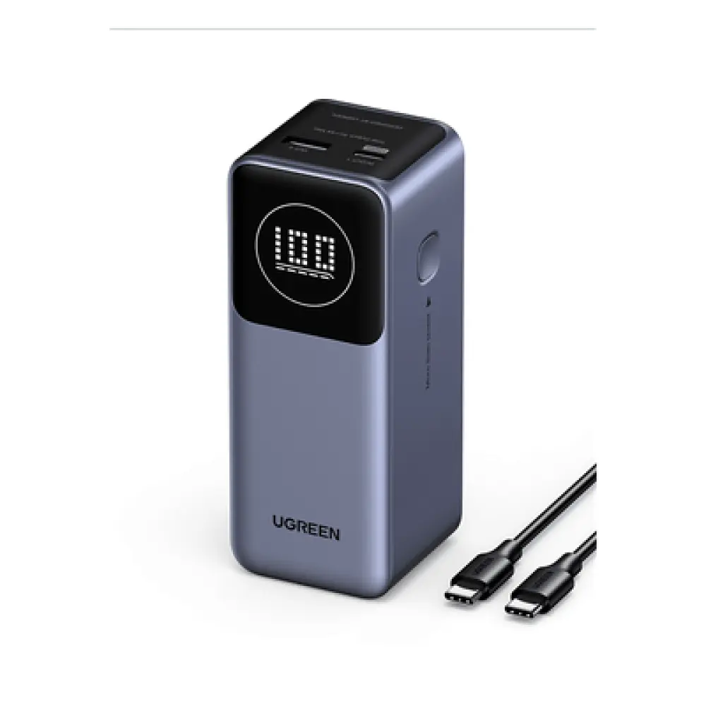 Power Bank / 12000 mAh / 100 W Max / 2 Salidas / USB-C PD 3.0 / USB-A QC 3.0 / Pantalla Inteligente