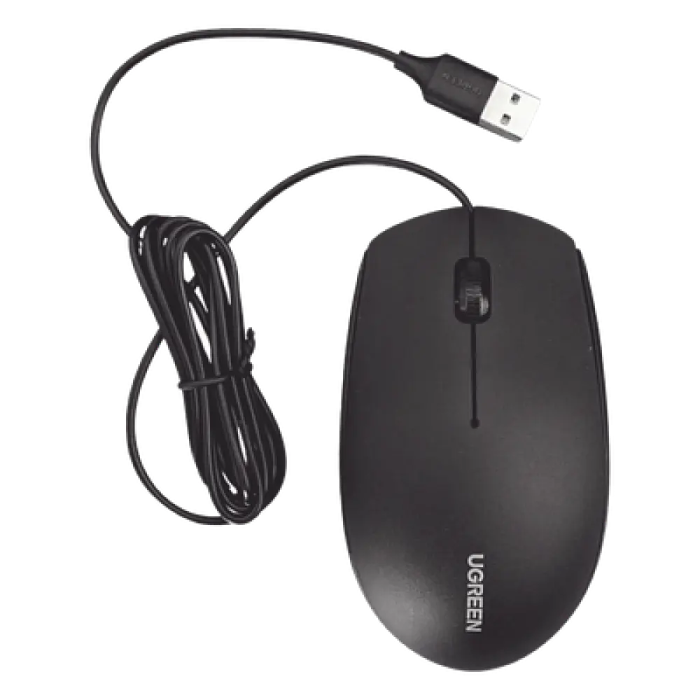 Mouse Óptico USB / 1200 DPI / Cable 1.5 m (4.9 ft) / 3 Botones / Diseño Ergonómico / Silencioso / Multiplataforma