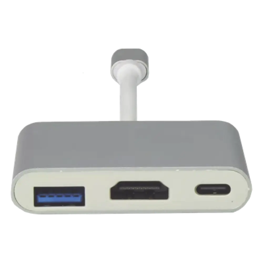 Adaptador Multipuerto USB-C / HDMI 4K / USB 3.0 5 Gbps / Carga PD 65W / 3-en-1 / Plug and Play