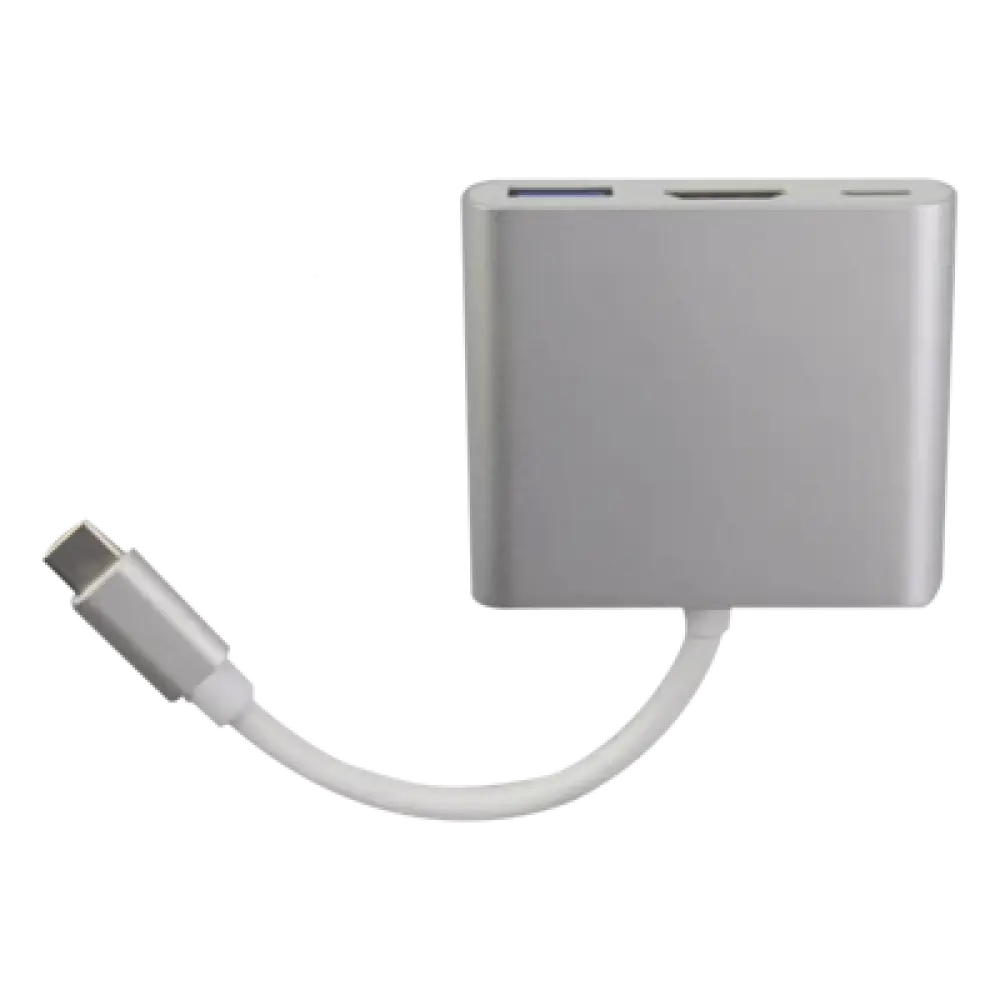 Adaptador Multipuerto USB-C / HDMI 4K / USB 3.0 5 Gbps / Carga PD 65W / 3-en-1 / Plug and Play