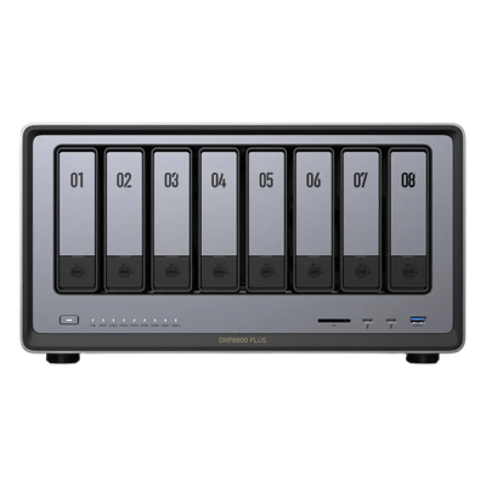 NAS Profesional / 8 Bahías SATA + 2 M.2 NVMe / Intel Core i5-1235U 10 Núcleos / 2 Puertos 10GbE / Thunderbolt 4 40 Gbps / HDMI 8K / DDR5 64 GB / PCIe 4.0 x4