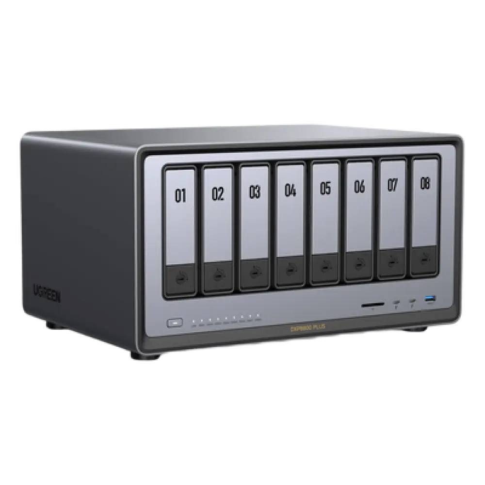 NAS Profesional / 8 Bahías SATA + 2 M.2 NVMe / Intel Core i5-1235U 10 Núcleos / 2 Puertos 10GbE / Thunderbolt 4 40 Gbps / HDMI 8K / DDR5 64 GB / PCIe 4.0 x4