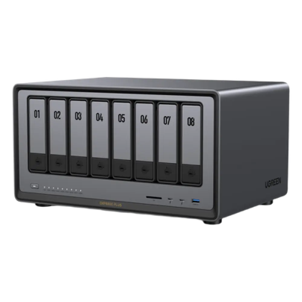 NAS Profesional / 8 Bahías SATA + 2 M.2 NVMe / Intel Core i5-1235U 10 Núcleos / 2 Puertos 10GbE / Thunderbolt 4 40 Gbps / HDMI 8K / DDR5 64 GB / PCIe 4.0 x4