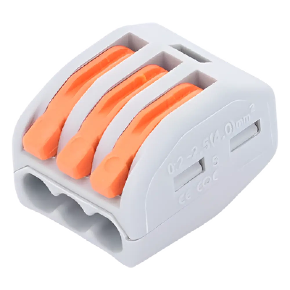 Conector de Presión / 1 Entrada 2 Salidas / 250V 32A / Cables 12AWG-28AWG / 0.63x0.83x0.59 pulgadas