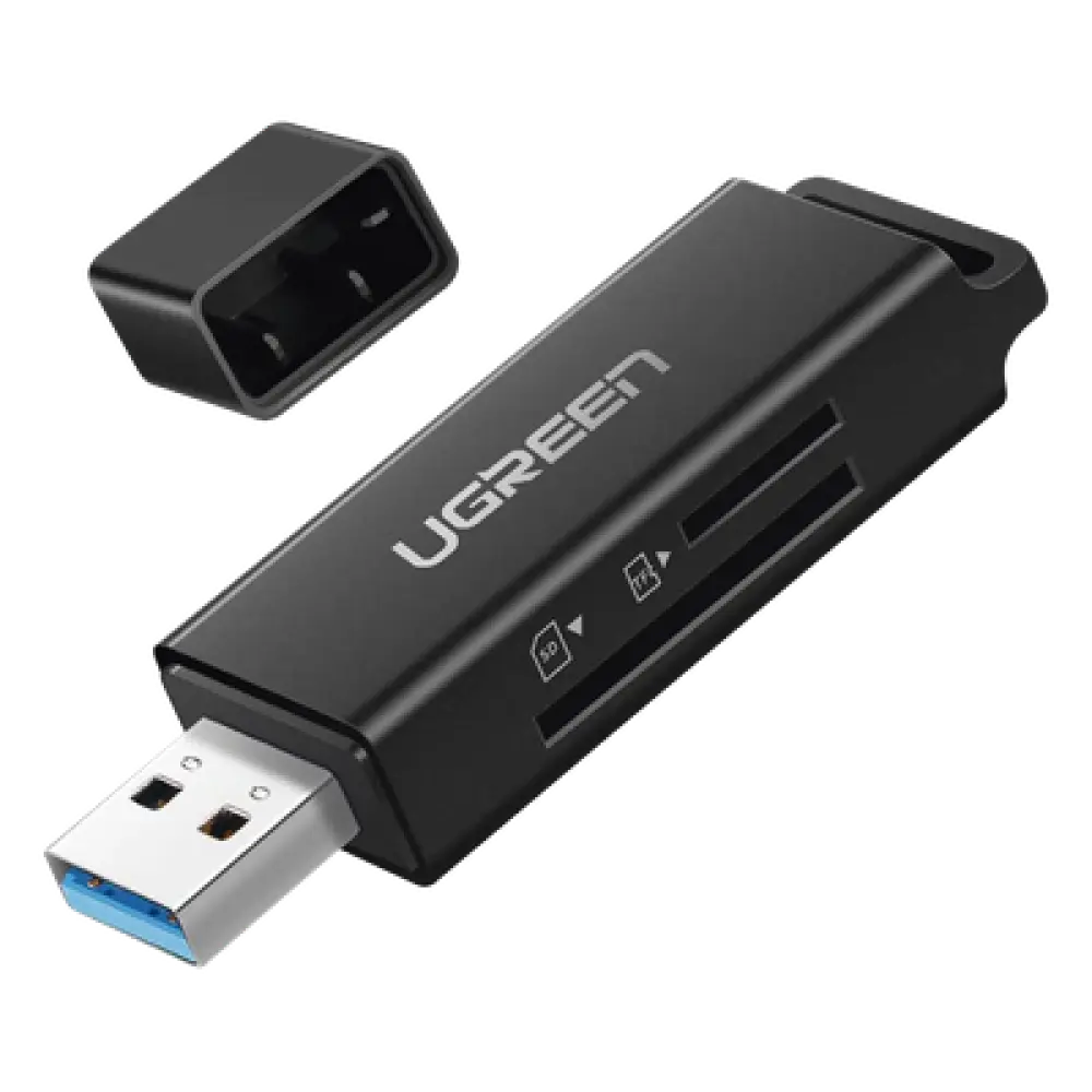 Lector de Tarjetas USB 3.0 / Doble Ranura TF/SD Simultánea / Transferencia 5 Gbps / Soporte 2 TB / Compacto con Llavero