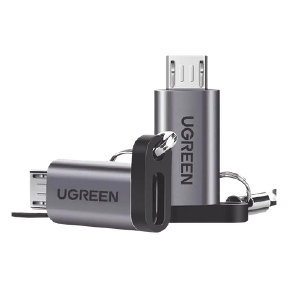 Adaptador USB-C a Micro USB / Carga Rápida FCP/QC2.0 / Transferencia 480 Mbps / Cable Integrado / Conector Aluminio