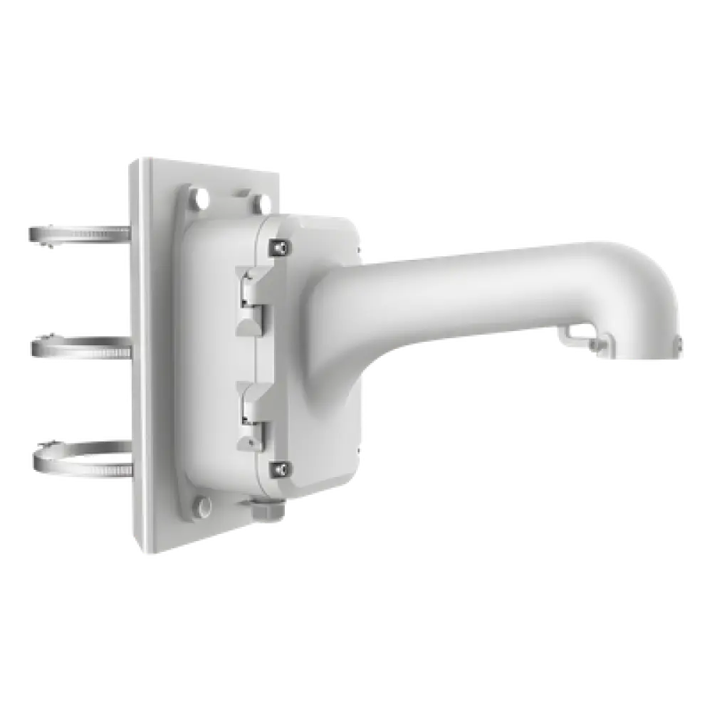 Montaje en Poste con Caja de Conexión / Ajustable 100-200 mm / Capacidad 10 kg (22 lb) / Aluminio y Acero / IP Compatible