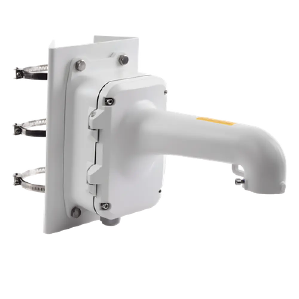 Montaje en Poste con Caja de Conexión / Ajustable 100-200 mm / Capacidad 10 kg (22 lb) / Aluminio y Acero / IP Compatible