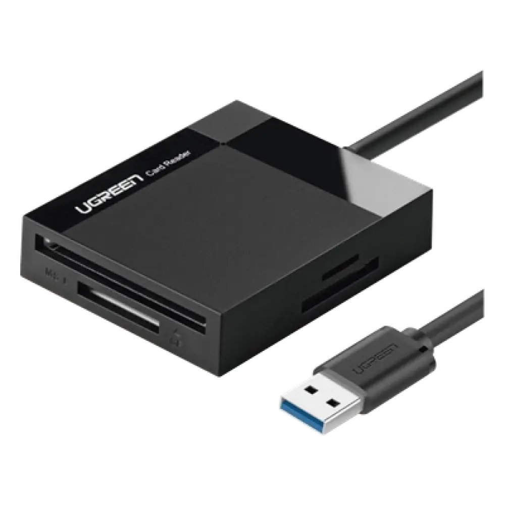 Lector de Tarjetas USB-A 3.0 / 4 en 1 / CompactFlash / SD / MemoryStick / TransFlash / 5 Gbps / Hasta 2 TB / Cable 15 cm
