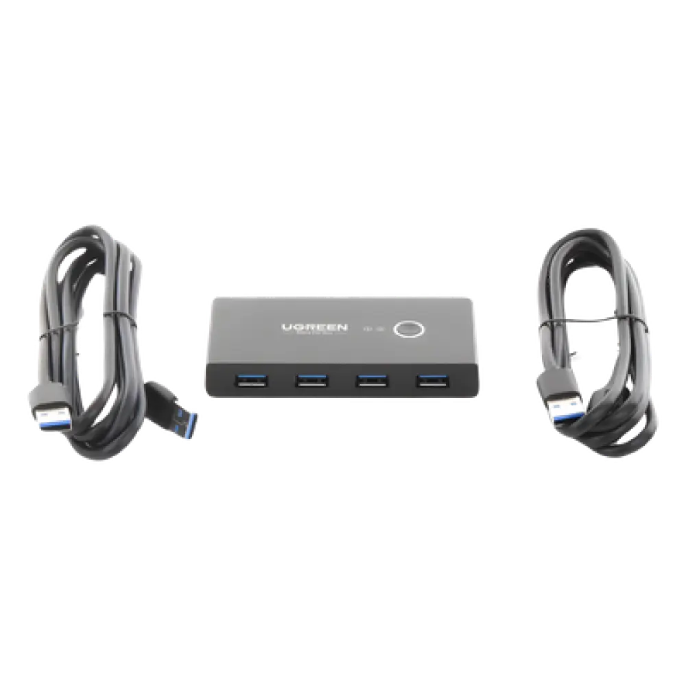 Conmutador USB / 4 Puertos USB 3.0 / 2 PC / Switch Manual / Alimentación Extra 5V / Cables 1.5 m (4.9 ft)