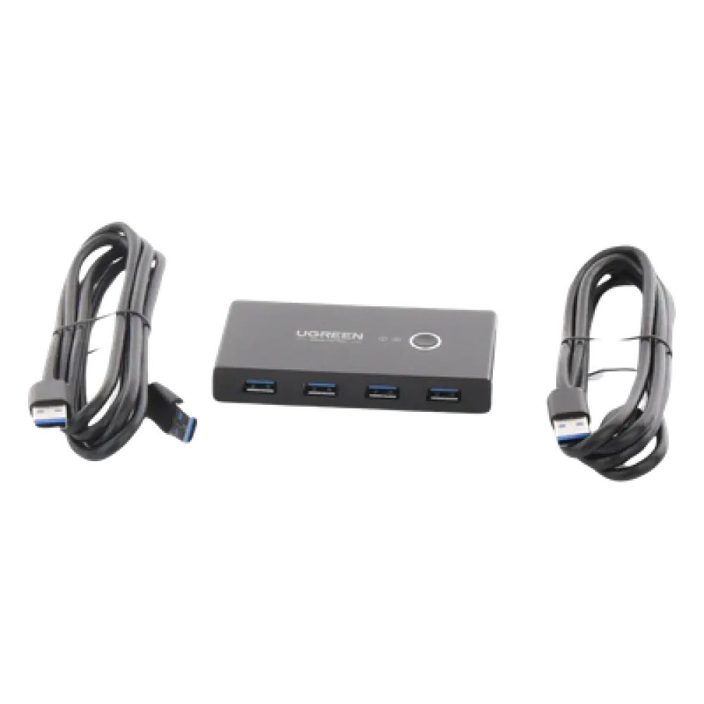 Conmutador USB / 4 Puertos USB 3.0 / 2 PC / Switch Manual / Alimentación Extra 5V / Cables 1.5 m (4.9 ft)