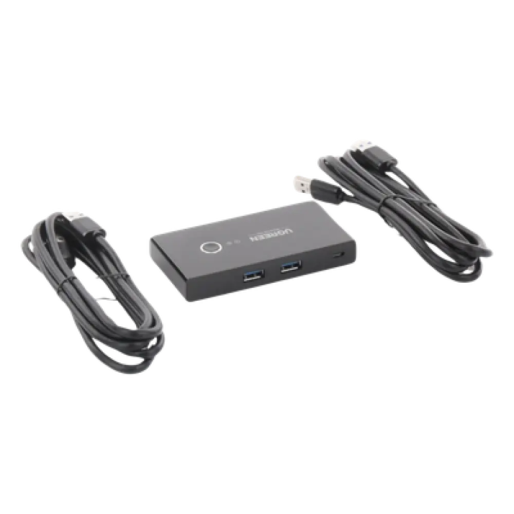 Conmutador USB / 4 Puertos USB 3.0 / 2 PC / Switch Manual / Alimentación Extra 5V / Cables 1.5 m (4.9 ft)