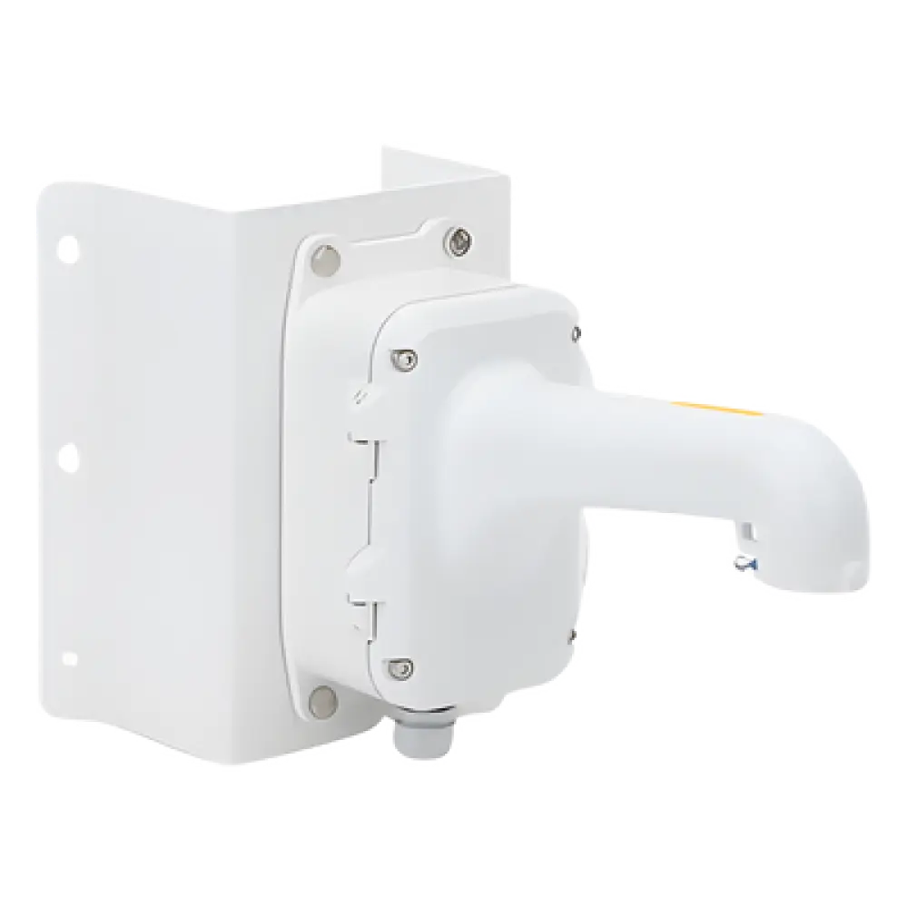 Montaje de Esquina con Caja de Conexión / Compatible Domos PTZ / Aleación de Aluminio y Acero / Carga 10 kg (22 lb) / Adaptador AC 24V 3A / IP para Exterior