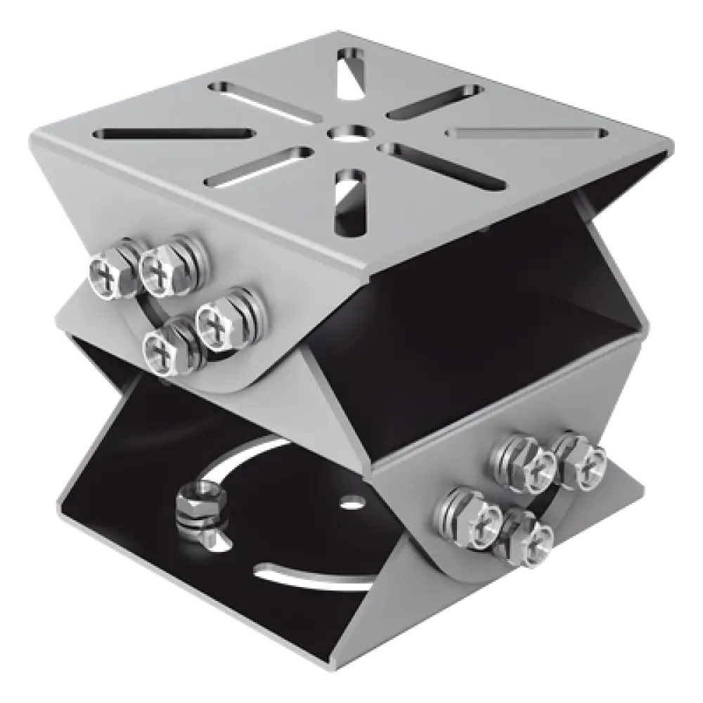 Montaje PT Universal / Multieje / Acero Gris Platino / 100×100×92.5 mm (3.94'×3.94'×3.64') / 850 g (1.87 lb) / Interior y Exterior