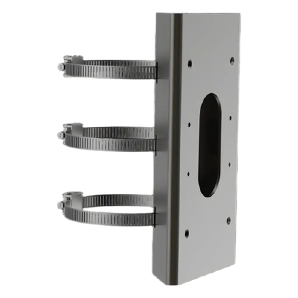 Soporte de Montaje para Poste / Acero Inoxidable SUS304 / Diámetro Ajustable 67-127 mm / 4 Agujeros M8 y M4