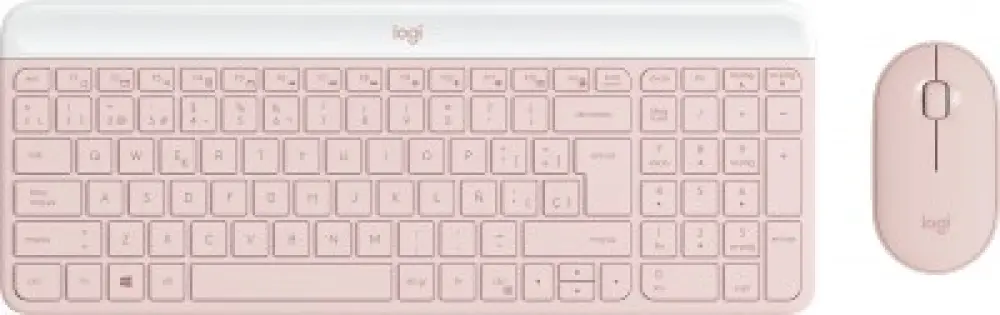 Kit Teclado y Mouse LOGITECH , Rosa, 10 m