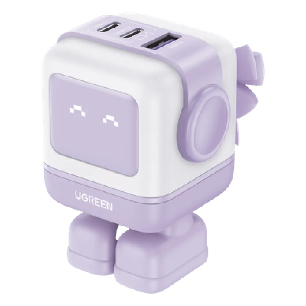 Cargador de Escritorio / 65W / 3 Puertos / 2 USB-C + 1 USB-A / PD 3.0 / QC 4.0 / GaN II / 2.56 x 2.56 x 1.18 in