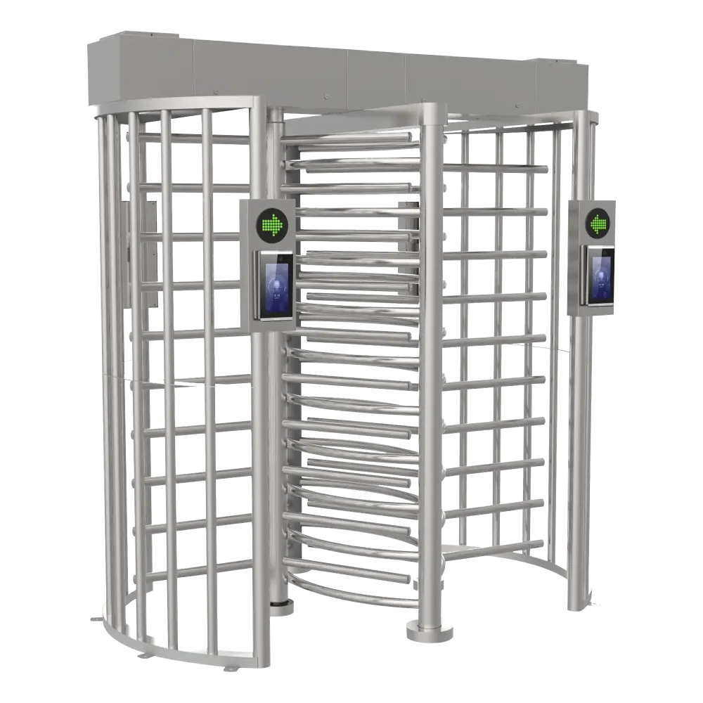 Torniquete DOBLE (2 Carriles) de Cuerpo Completo Bidireccional / Exterior / Acero Inoxidable SUS304 / 30 Personas por Minuto / Compatible con Reconocimiento Facial (Terminal no Incluida)