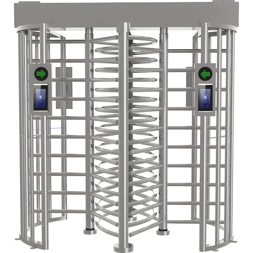 Torniquete DOBLE (2 Carriles) de Cuerpo Completo Bidireccional / Exterior / Acero Inoxidable SUS304 / 30 Personas por Minuto / Compatible con Reconocimiento Facial (Terminal no Incluida)