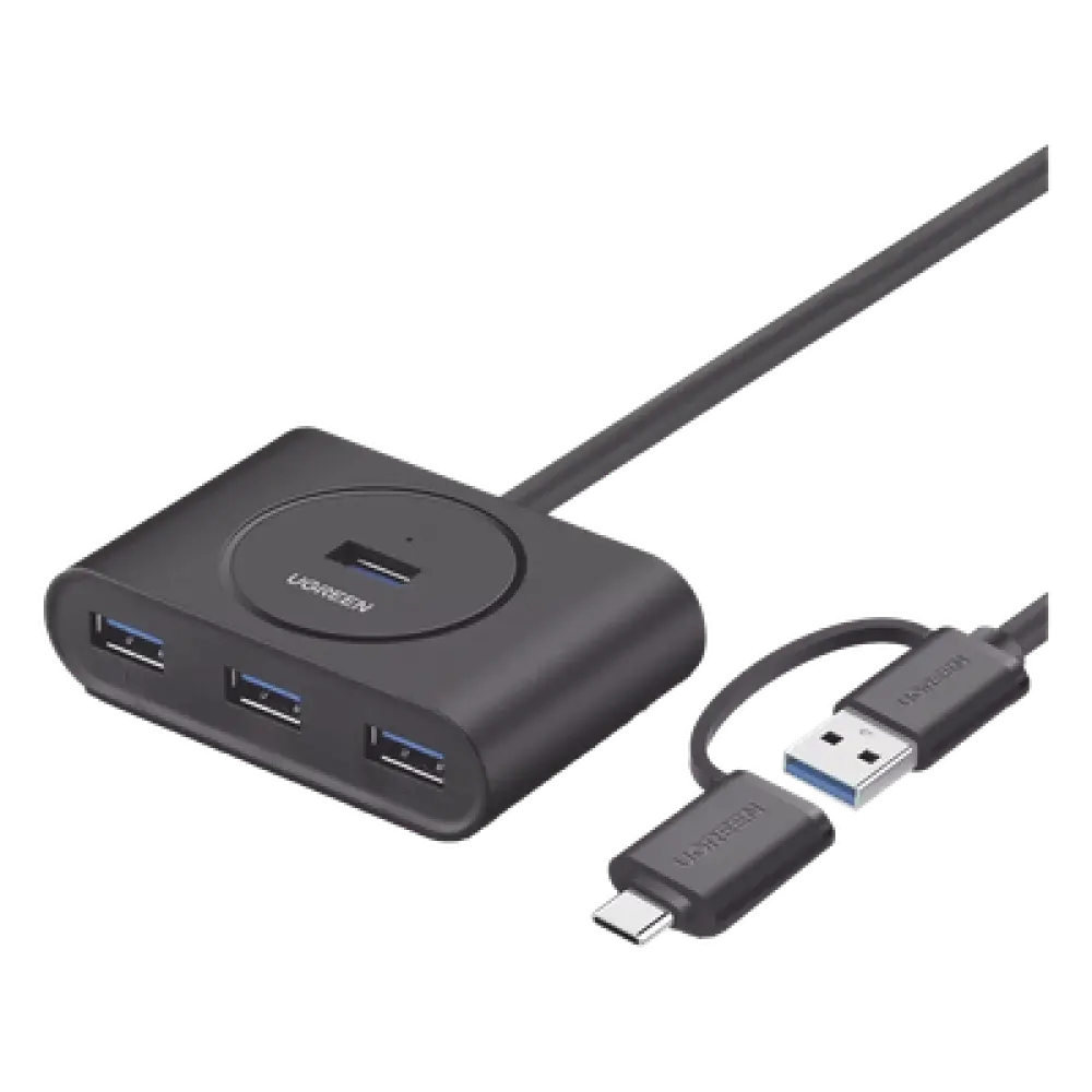 HUB USB 3.0 / 4 Puertos USB-A / 5Gbps / Cable 25cm (0.82ft) / USB-C y USB-A / Micro USB Power