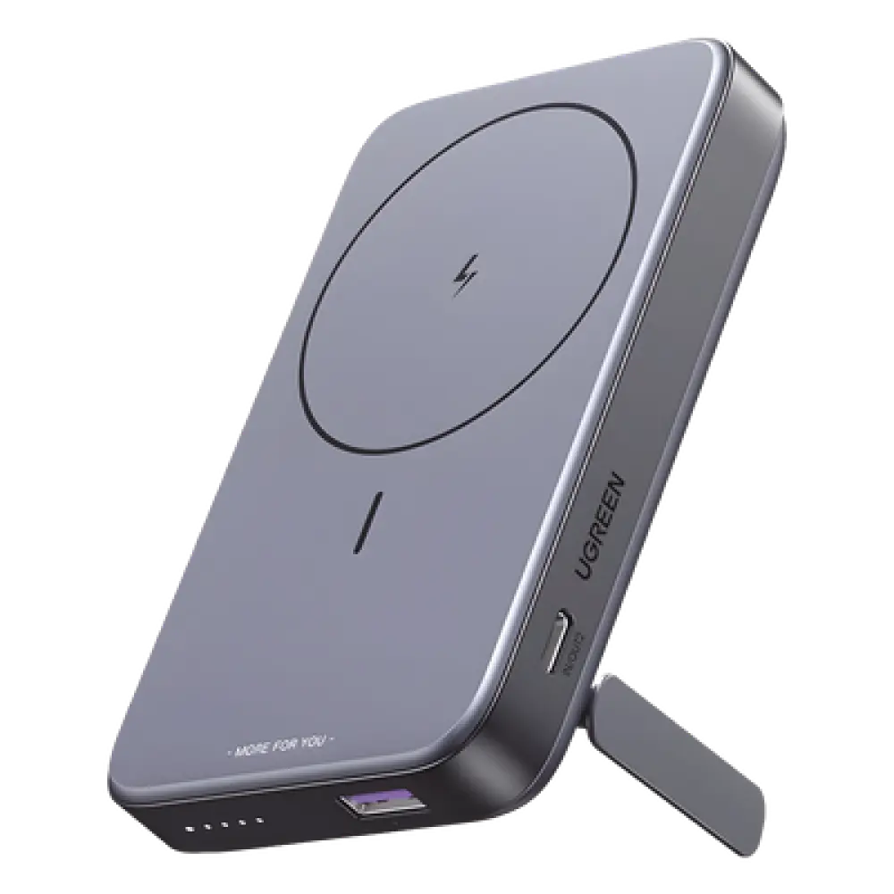 Power Bank Inalámbrico / 10000 mAh / MagSafe 15W / USB-C 20W / USB-A 22.5W / Soporte Plegable