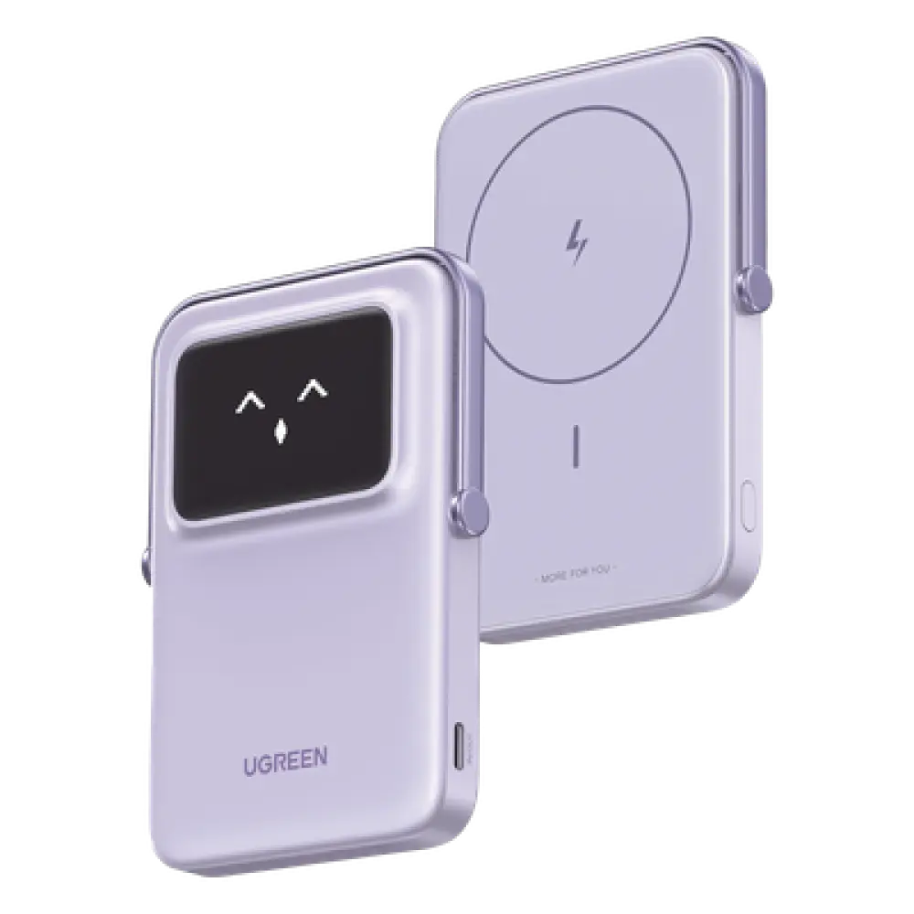 Power Bank Inalámbrico / 5000 mAh / PD 20W / Carga Inalámbrica 7.5W / Pantalla TFT / Soporte Magnético