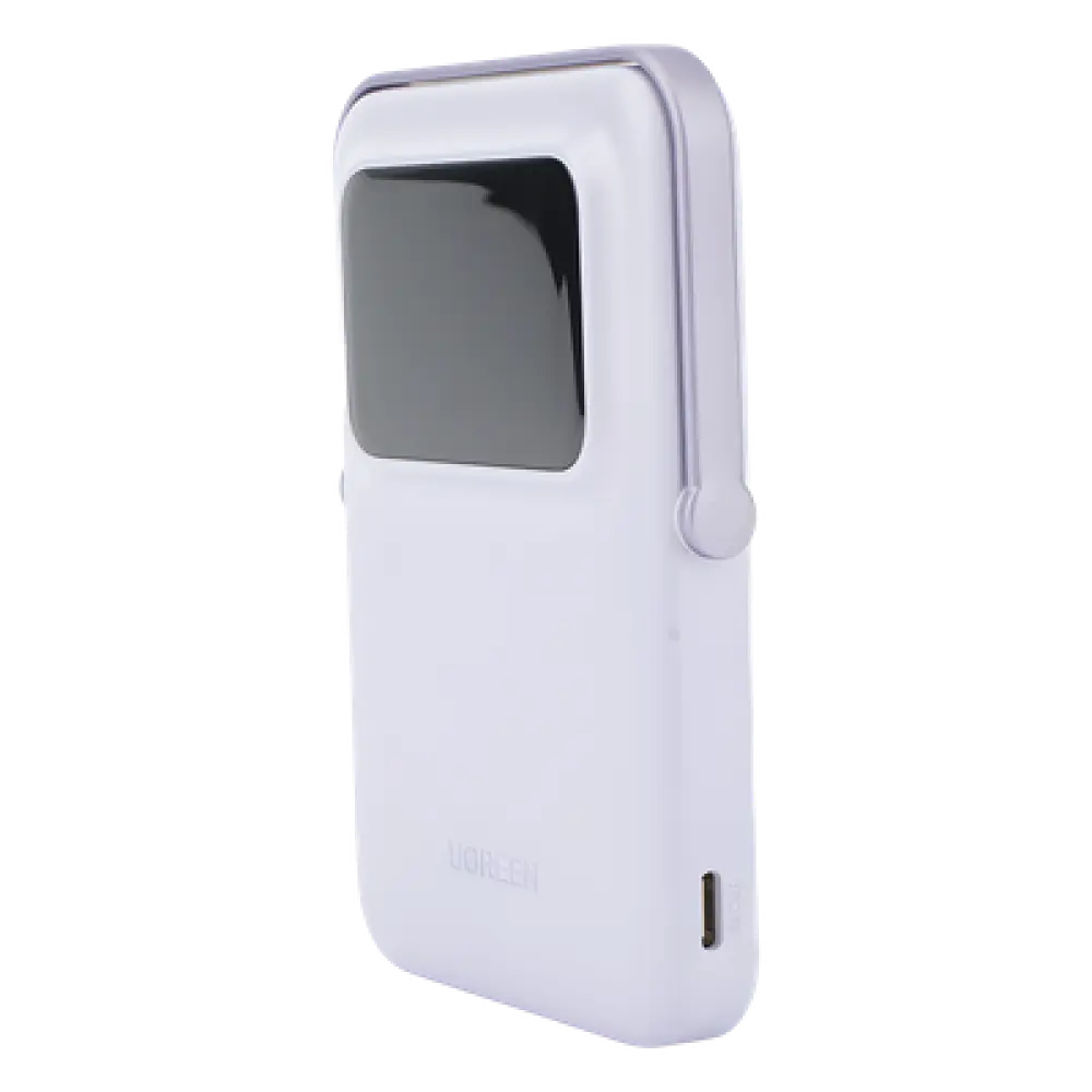 Power Bank Inalámbrico / 5000 mAh / PD 20W / Carga Inalámbrica 7.5W / Pantalla TFT / Soporte Magnético