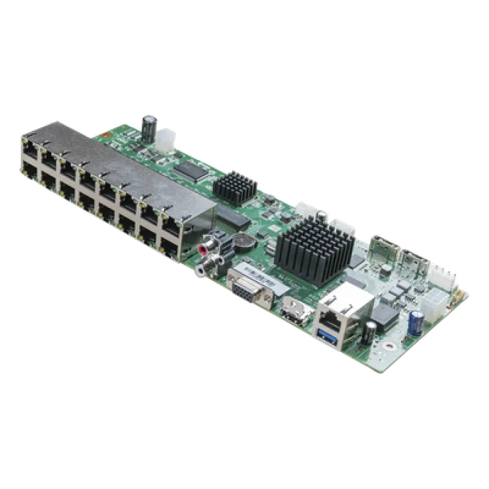 Tarjeta Principal NVR / 16 Puertos PoE / 8 MP / 4 Núcleos 1.5 GHz / 64 TB / Gigabit Ethernet