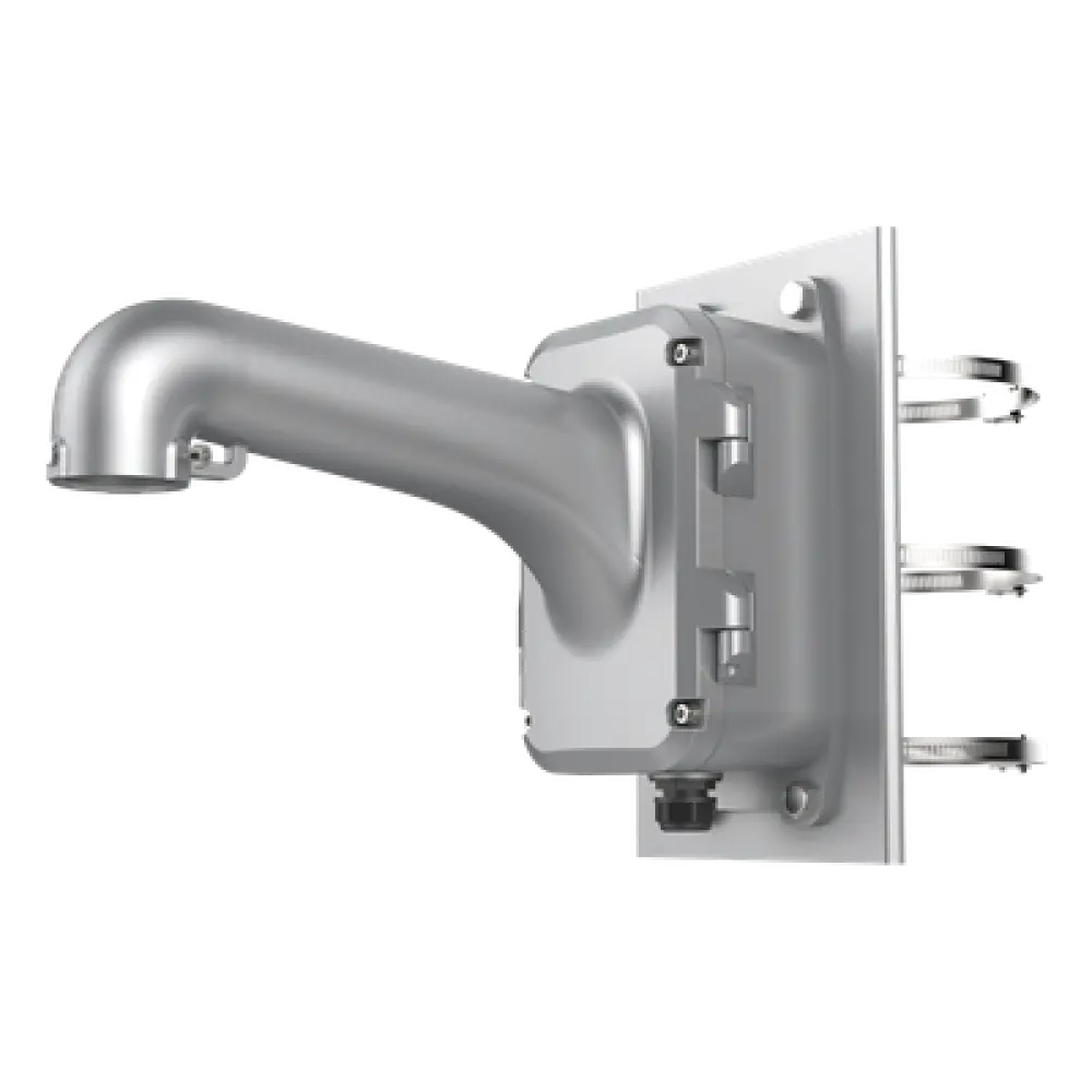 Soporte de Montaje para Domo PTZ / Poste Vertical con Caja de Conexión / Ajustable 80-200 mm / Carga Máxima 10 kg (22 lb) / Aluminio y Acero