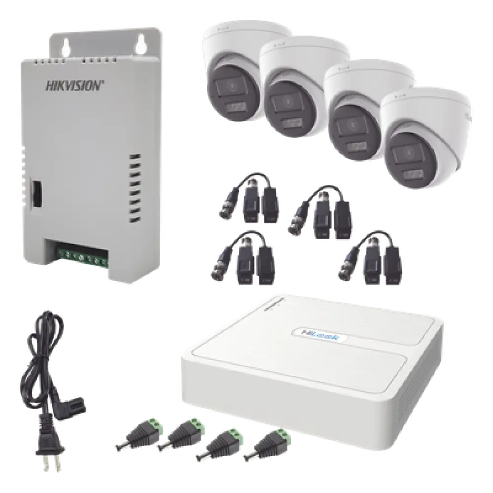 Kit de Videovigilancia TurboHD / 4 Canales / 1080p Lite / ColorVu / Dual Light 40 m (131.2 ft) / Audio Bidireccional / IP67