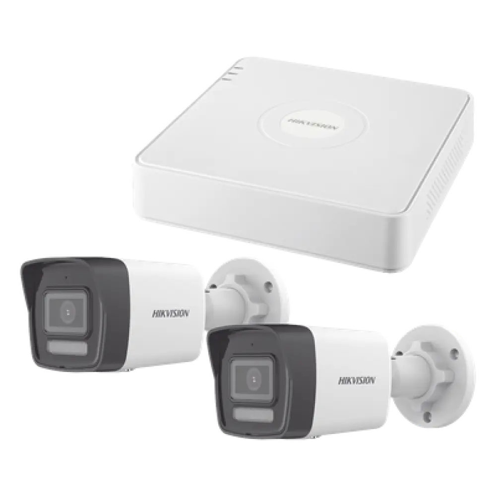 Kit de Videovigilancia IP / 2 Megapixel / NVR 4 Canales con 4 Puertos PoE / 2 Cámaras Bala / ColorVu Lite 20 m (65.6 ft) / IR 30 m (98.4 ft) / AcuSense Lite