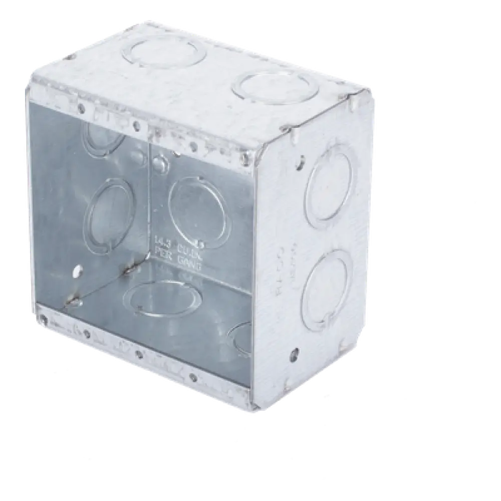 Caja Multigang / 2 Gangs / 2.5 in (6.35 cm) Profundidad / 12 Entradas 1/2-3/4 in (1.27-1.91 cm)