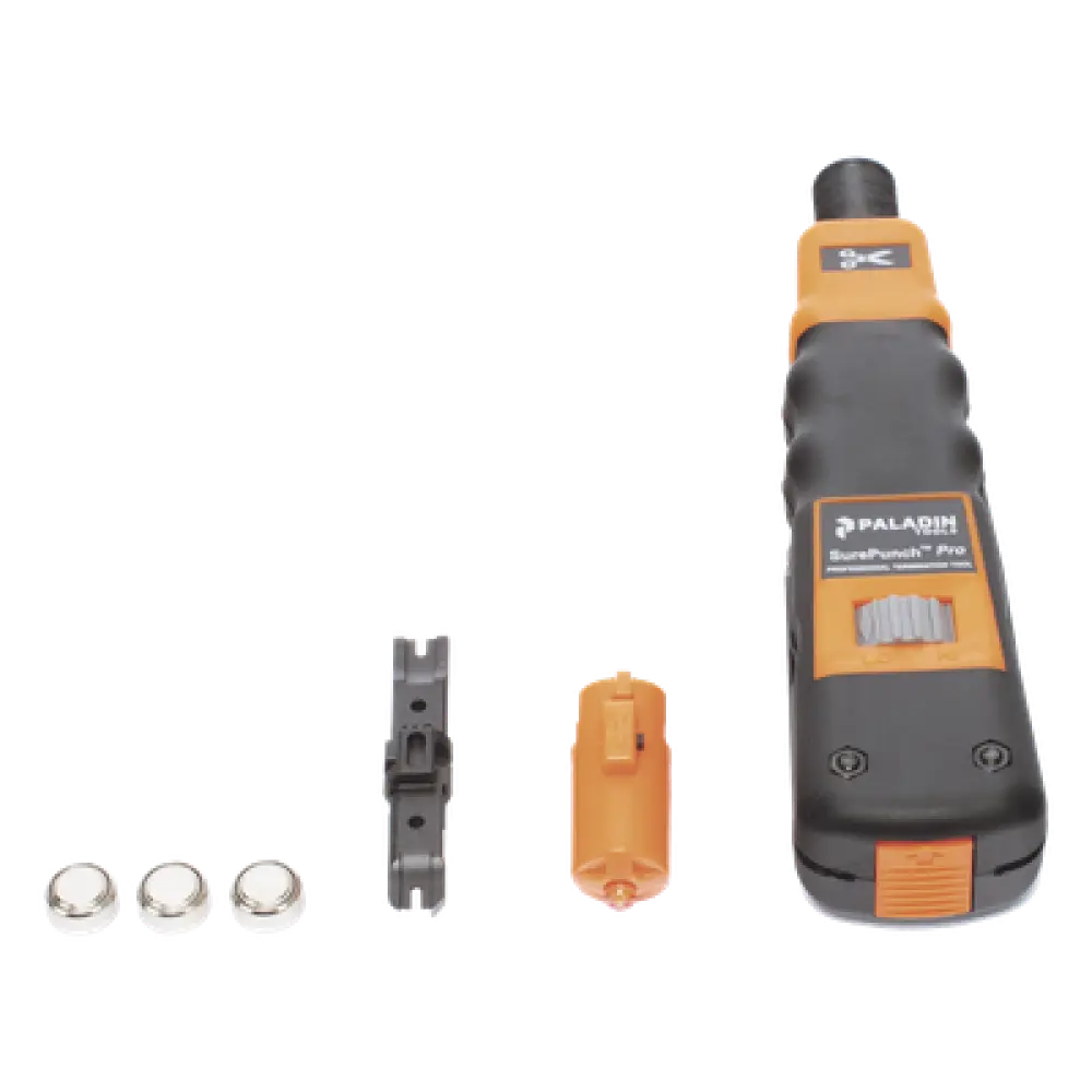 Herramienta de Impacto Punchdown / LED 2200 mcd / Fuerza Ajustable 27.5-37.5 lbs / Compatible Cat.6 23 AWG / Mango Ergonómico