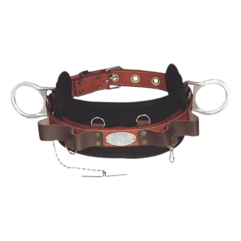 Cinturón de Liniero / Poliéster / 2 Anillos Tipo D / Talla 48 / Portaherramientas de Cuero / Normas OSHA y NMX
