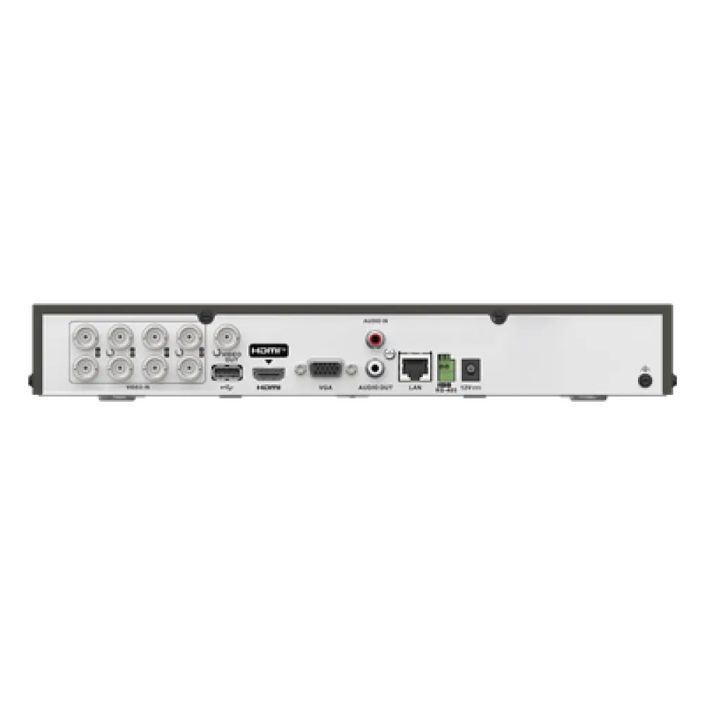 DVR Pentahíbrido / 12 Canales Totales / 8 TURBOHD + 4 IP / 5 Megapixel Lite / Audio Bidireccional Coaxitron / Reconocimiento Facial / AcuSense / HDMI Full HD / 1 Bahía HDD 10 TB
