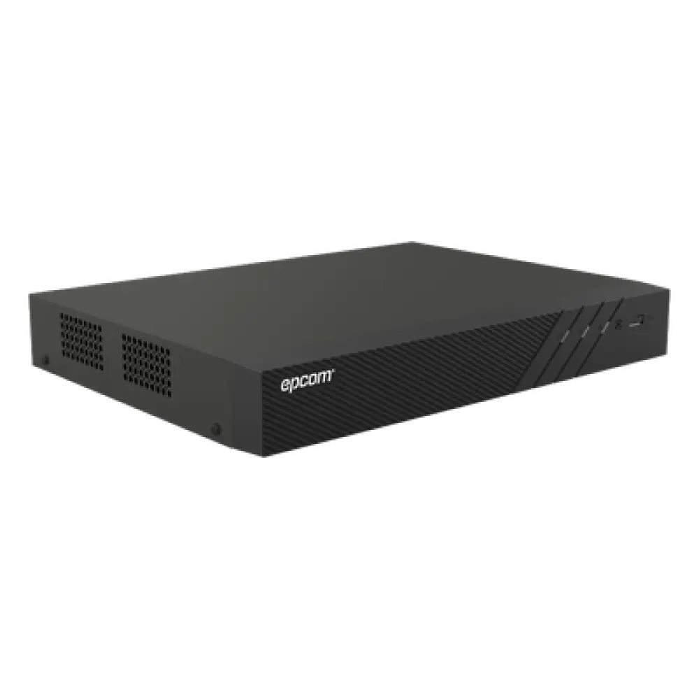 DVR Pentahíbrido / 12 Canales (8 TURBOHD + 4 IP) / 8 Megapixel (4K) / Reconocimiento Facial / Audio Bidireccional por Coaxitron / H.265+ / 1 Bahía HDD 10 TB / Salida HDMI y VGA 4K