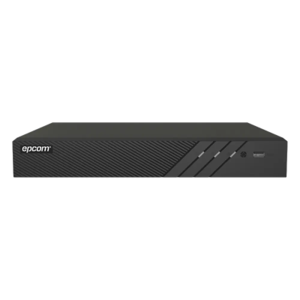 DVR Pentahíbrido / 12 Canales (8 TURBOHD + 4 IP) / 8 Megapixel (4K) / Reconocimiento Facial / Audio Bidireccional por Coaxitron / H.265+ / 1 Bahía HDD 10 TB / Salida HDMI y VGA 4K