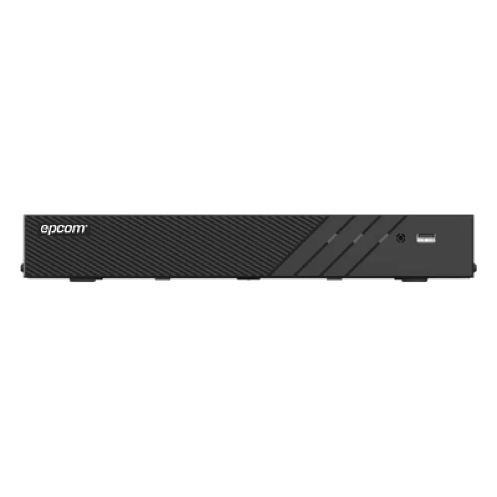 DVR Pentahíbrido / 12 Canales (8 TURBOHD + 4 IP) / 8 Megapixel (4K) / Reconocimiento Facial / Audio Bidireccional por Coaxitron / H.265+ / 1 Bahía HDD 10 TB / Salida HDMI y VGA 4K