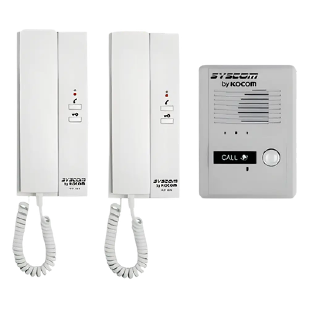 Kit de Audio Portero / 2 Auriculares / Frente de Calle Metálico / Montaje Pared o Escritorio / 0.5W-3.3W