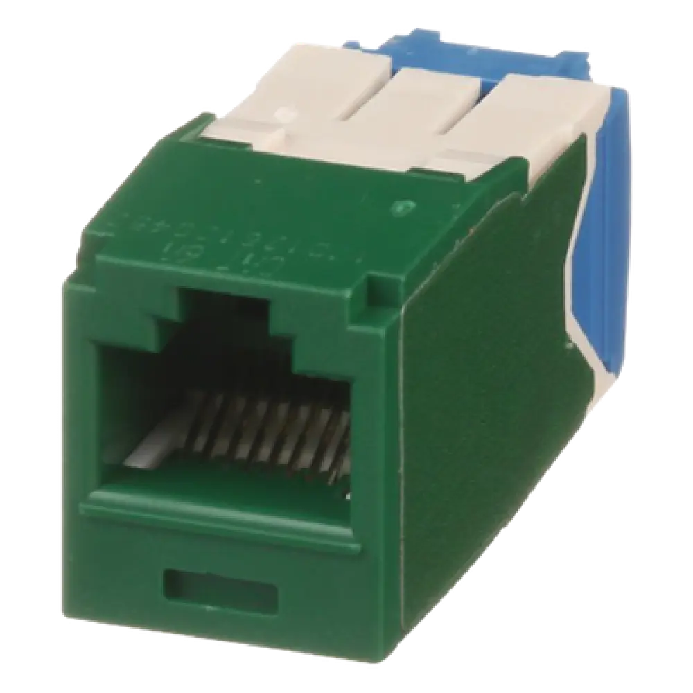 Conector Jack RJ45 / Categoría 6A / 8P8C / Terminación TG Sin Impacto / Verde