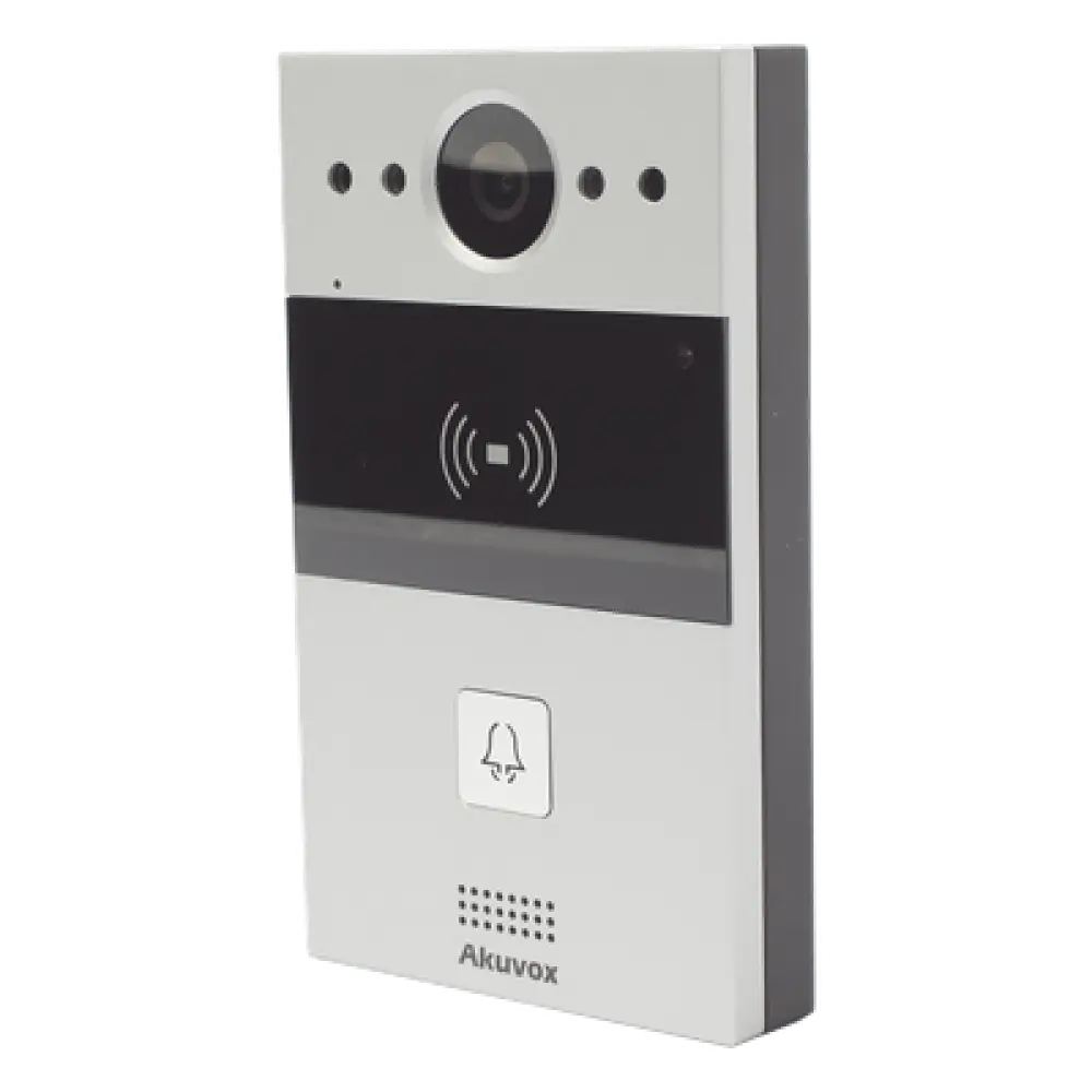 Videoportero IP / 1 Botón / Cámara 2 Megapixel / 110° / Lector MIFARE y PROX EM / SIP / ONVIF / IP65 / PoE / Control 2 Puertas / Cloud